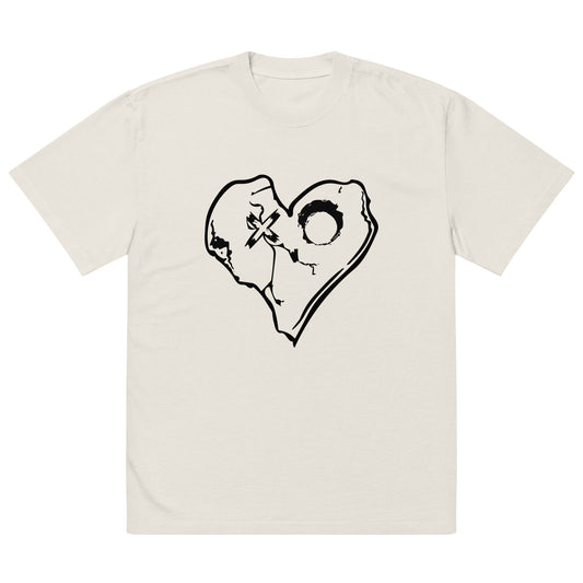 SKULLY HEART Oversized faded t-shirt