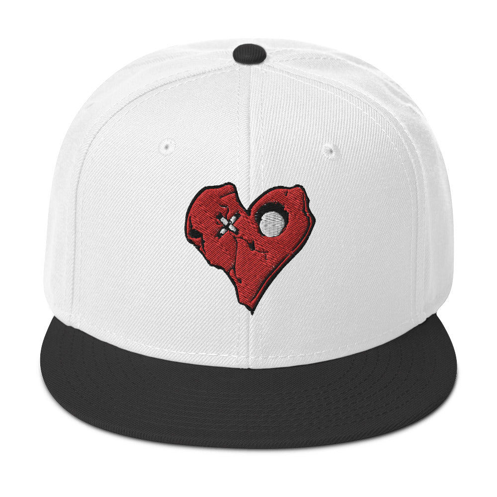 RED SKULLY HEART Snapback Hat