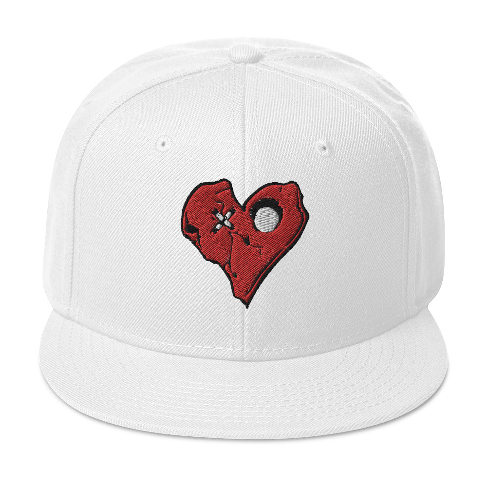 RED SKULLY HEART Snapback Hat