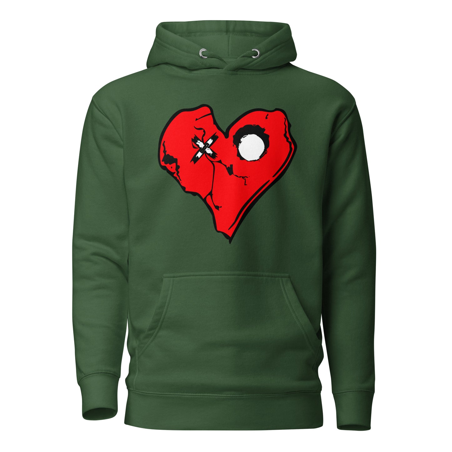 RED SKULLY HEART Unisex Hoodie