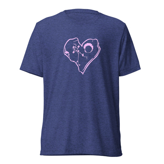Ladies PINK Skully heart Short sleeve t-shirt
