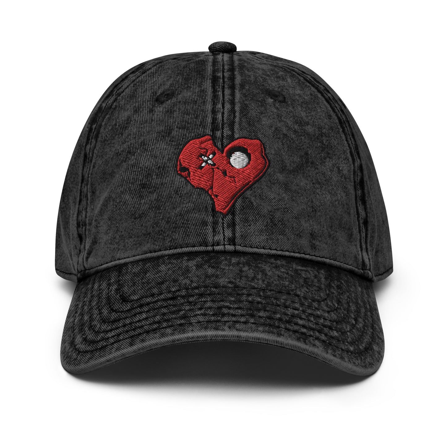 RED SKULLY HEART Vintage Cotton Twill Cap