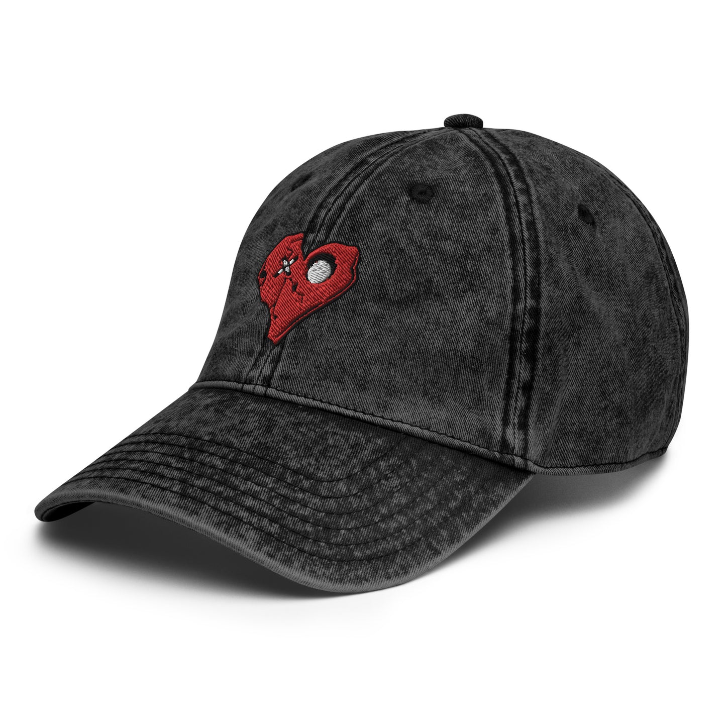 RED SKULLY HEART Vintage Cotton Twill Cap