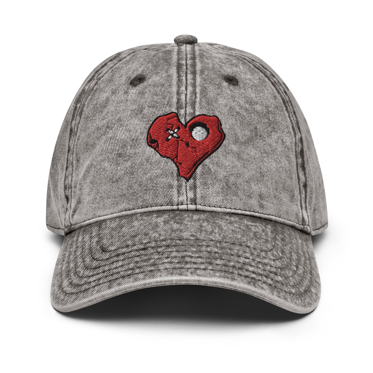 RED SKULLY HEART Vintage Cotton Twill Cap