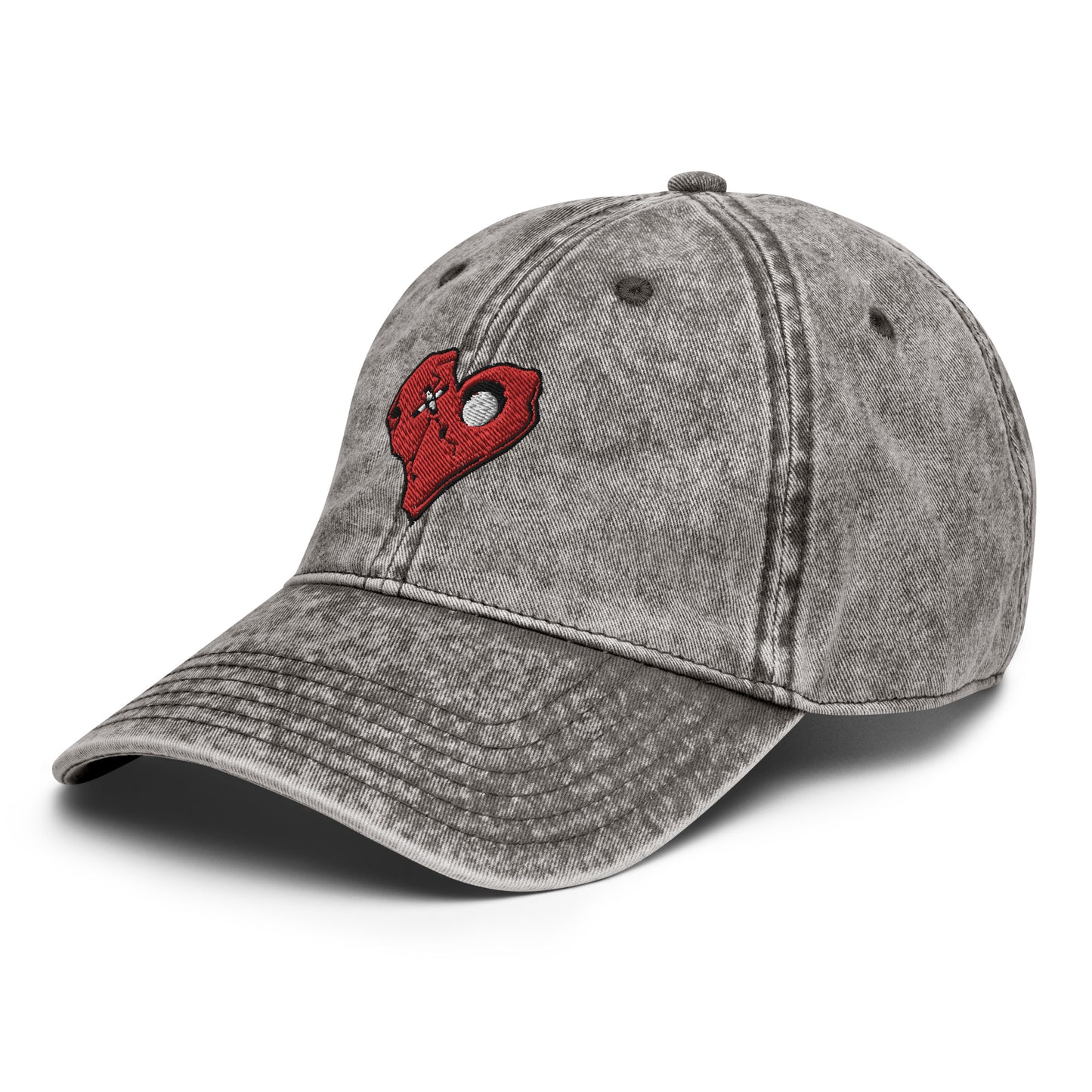 RED SKULLY HEART Vintage Cotton Twill Cap